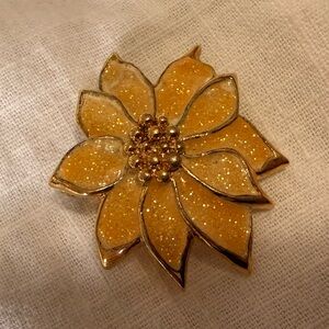 Avon Brooch & Matching Earrings Floral Brooch